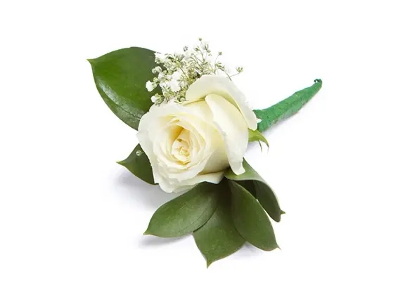 דש ורד לבנה לג'קט החתן ZER4U
