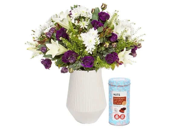 זר שושן סגול גדול ונטאס פקאן מבית מקס ברנר