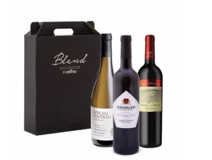 מארז שלישיית יינות: סוד פטי וורדו שילה, קברנה סוביניון ירושלים ושרדונה פסגות