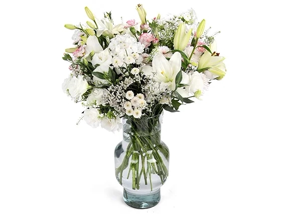 זר פרחים 'שירת הים' על טהרת הלבן