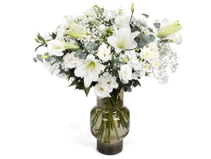 זר פרחים 'גפן' בינוני בגווני לבן