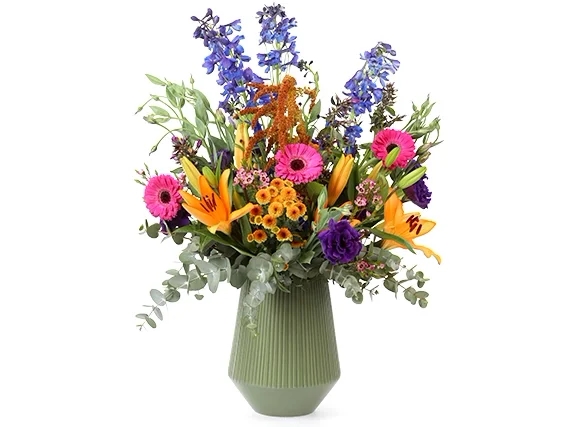 זר פרחים 'ליאנה' צבעוני ושופע