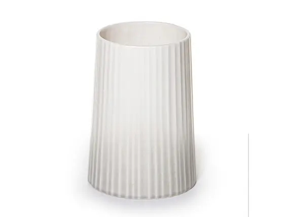 אגרטל קרמיקה לבן אפור