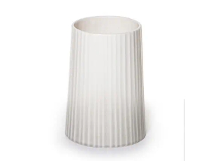 אגרטל קרמיקה לבן אפור