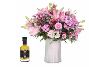 זר פרחים 'אייר' ושמן זית לימון