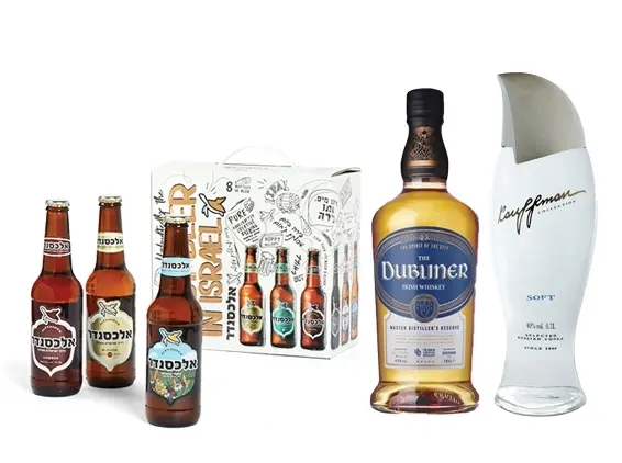 מארז אלכוהול מפנק המשלב וודקה וויסקי ובירות ZER4U