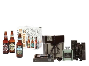 מארז של שמיינת בירות אלכסנדר וSABON זר פור יו